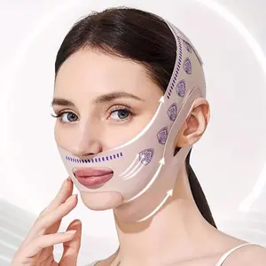 1pc Face Lift Bandage for Sleeping, Seamless Elastic Facial Support, Fabric Material, No Trace, 1 Unit, Face Lifting Strap