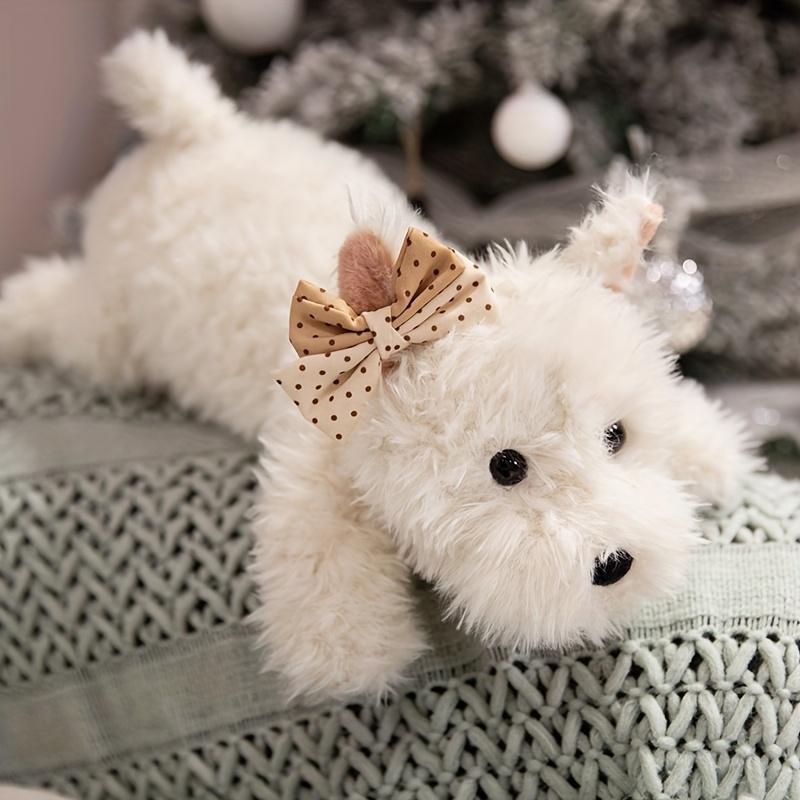 [Kawaii Fluffy Plush] Kawaii Fluffy West Highland Dog Plush - Stuffed Terrier Puppy, Cuddly Companion for Bedtime, Birthday & Easter Gifts for Collectors (Westie Breed) 16.93in/43cm