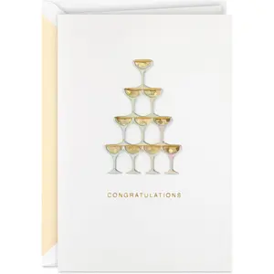 Signature Wedding Card, Bridal Shower Card, Engagement Card (Champagne)