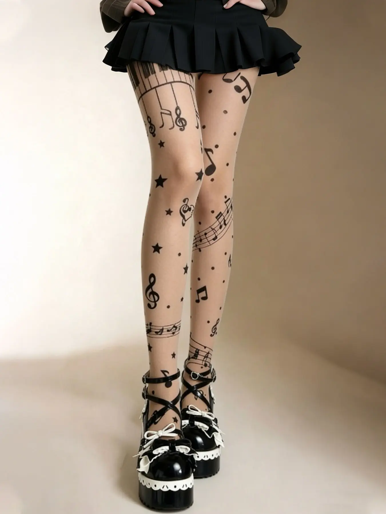 Spring Autumn Stockings, Y2K Style Women's Tight Pants, Women Pantyhose, Semi-Transparent Tights, Elastic Pop Art Print, Comfortable for All Seasons, Design, Clothing