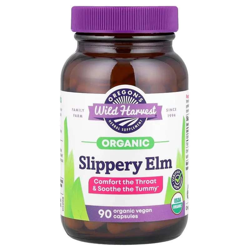 Oregon's Wild Harvest Organic Slippery Elm, 90 Organic Vegan Capsules (400 mg per Capsule)