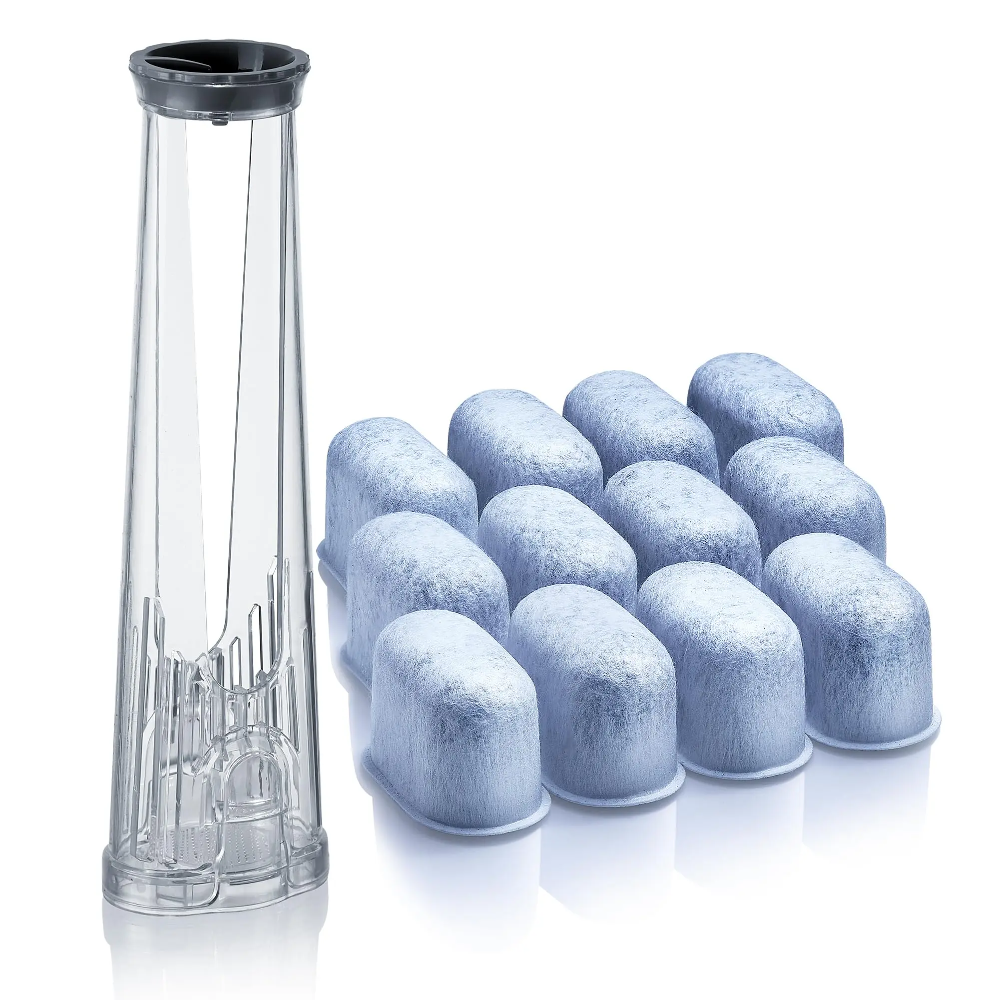 Water Filter Holder and 12 Water Filters for Keurig K-Supreme, K-Slim, K-Express, K-Select, K-Classic, K-Duo Plus, K-Elite, K-Iced, K-Cafe - for Use in All Keurig Brewers with Side-Loaded Reservoir