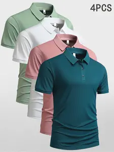 Men's Golf Polo Shirt Short Sleeve Quick-Dry Outdoor Sports V-Neck Breathable Tee, Casual Summer Top for Active Lifestyle Collared Golf Shirt