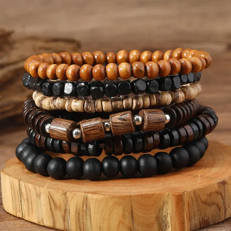 Boho Style Wooden Beaded Bracelet, Fashionable Bracelet for Men & Women, Trendy All-match & Exquisite Jewelry for Birthday Gift