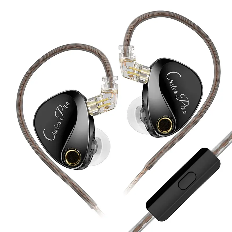 Kz Castor Pro HiFi In-Ear Monitor Noise Cancelling Headphones, Wired Dynamic Driver Iem Earbuds with Detachable Cable, /silver Color In Ear Headset, Wired Earphones, Noise Canceling Headphone