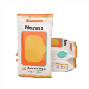 Norms Medicated Hemorrhoid Wipes 3 pack with Witch Hazel and Aloe, Soothing Flushable Wipes for Itching, Burning & Swelling Relief, Hypoallergenic & Fragrance Free - 48ct (Pack of 3)