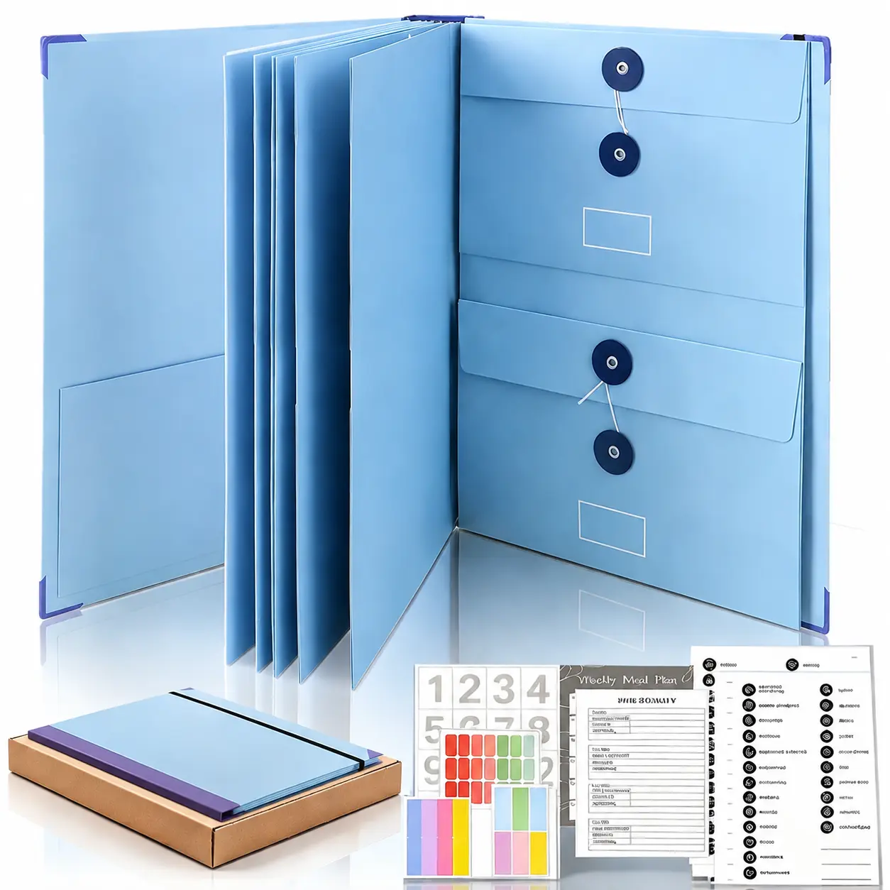 Emergency Document Organizer, Accordion File Organizer with 12 Pockets & Labels, Expandable Folder for Birth Certificates, Passports, Legal Documents, Insurance Records and Important Papers