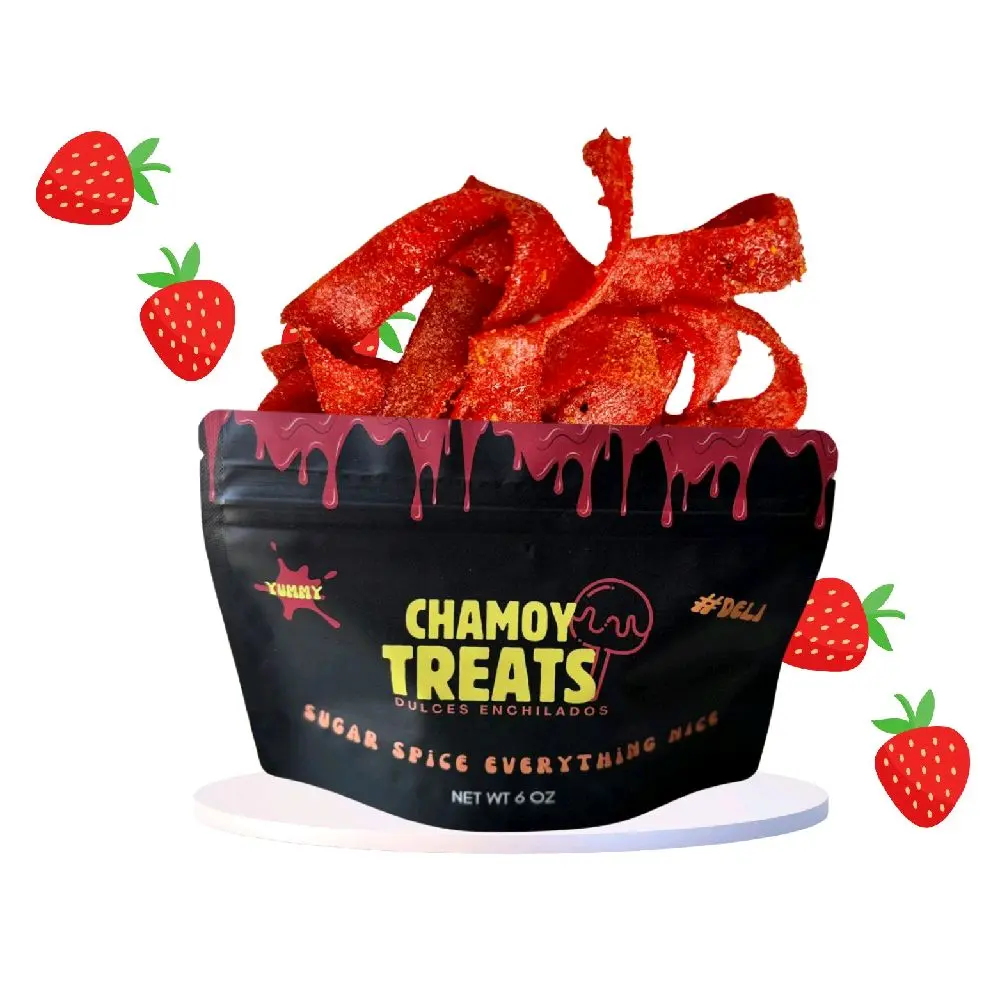Chamoy Strawberry Belts Sweat & Sour Candy Chamoy Strawberry Belts Sweat & Sour Candy