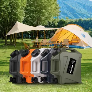 3.45 Gal/4.95 Gal Water Jug with 2 Handles/Spigot, PVC BPA Free Water Tank, Water Container with Spigot, Multifunction Water Storage Containers for Outdoor/Camping/RV/Hiking