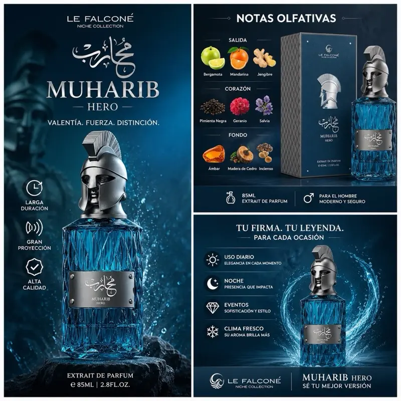 Le Falcone Niche Collection Muharib Hero Eau de Parfum Spray, 2.8 oz