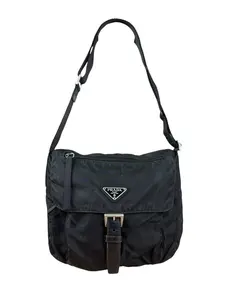 Pre-owned nylon Crossbody Bags Prada Black Flap Crossbody