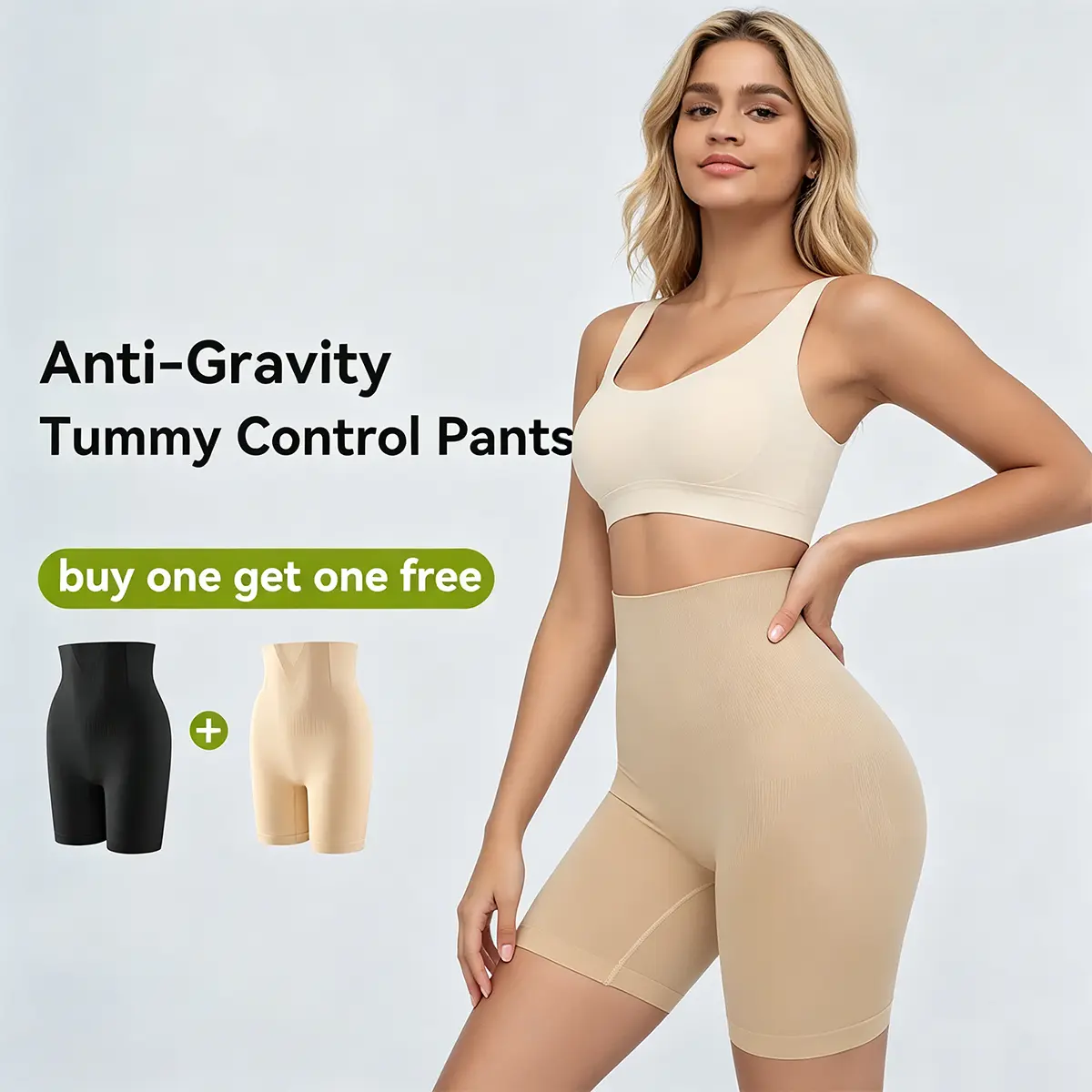 2-Pack Women's Shapewear, High-Waist Fajas Colombianas Shaping Pants with Tummy Control, Butt-Lifting, and Waist Reducing Compression, Tummy Control Clothing, Waist Reducing Shapewear
