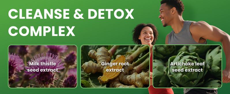 Liver Detox & Cleanse, 14 Natural Liver Health Support With Milk Thistle, Dandelion, Giner Extract ,Beet,60 Tablets