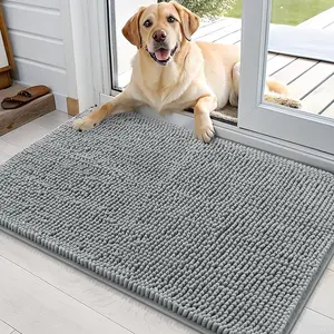 Dog Door Mat for Muddy Paws 36x24, Absorbs Moisture and Dirt, Absorbent Non-Slip Washable Doormat, Quick Dry Chenille Mud Mat for Dogs, Entry Indoor Entryway Carpet for Inside Floor
