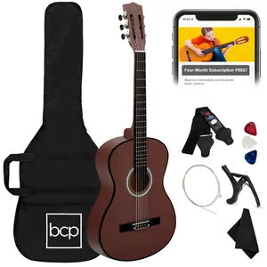 Best Choice Products 38in Beginner Acoustic Guitar Starter Kit w/ Gig Bag, Strap, Strings Best Choice Products 38in Beginner Acoustic Guitar Starter Kit w/ Gig Bag, Strap, Strings