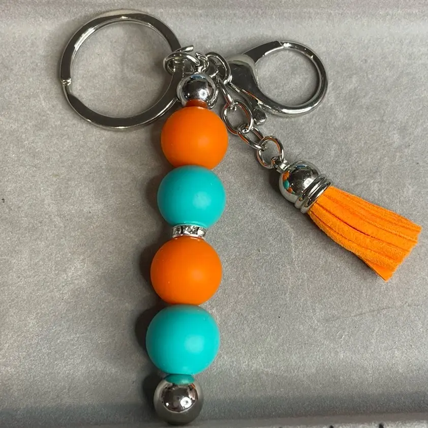 Teal and Orange Bar Keychain