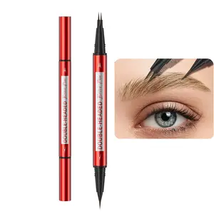 Extra Fine Double Headed Brow Pencil 0.01mm Ultra Fine Tip Smooth No Clump Hair-Like Strokes Natural Feathered Brows Tool