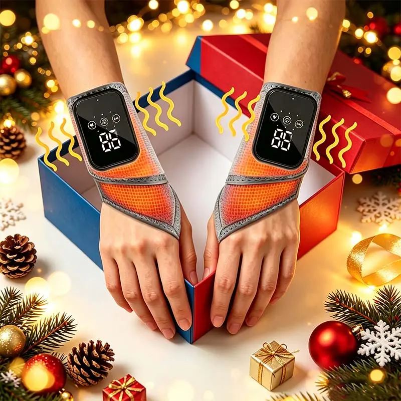 Wrist vibration heating device for relieving muscle stiffness, Rechargeable Portable Heated Vibration Wrist Massager Bracelet, Wrist Fatigue & Soreness Relief for Gamers Office Workers Elderly