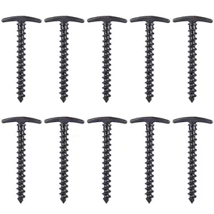 10pcs/Set Windproof Fixed Ground Nails Camping Peg Screw Stakes Hiking Tent P For Mountaineering Fishing 14.5x7cm