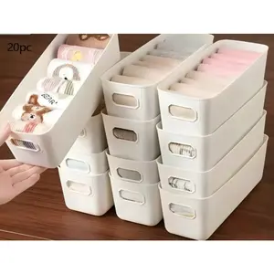 Portable storage basket, suitable for office supplies, accessories, cosmetics, socks, underwear, etc. Stylish and durable stackable storage box, space-saving drawer organizer, basket, household storage box