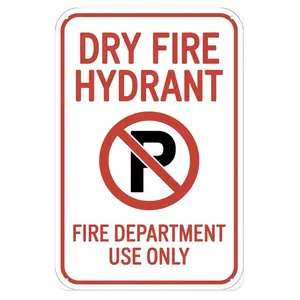 Dry Fire Hydrant No Parking FD Use Only Tin Sign Vintage Fire Safety Metal Sign for Garden & Yard Bar Porch Garage Home Decor 8 X 12 In Easy to Hang Style