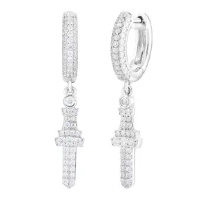 【#E605】Sword Earrings UCCIYO Lab-Created Moissanite Earrings For Women S925 Sterling Silver Stud Earring Men Hip Hop Jewelry Couple Gift summerwins
