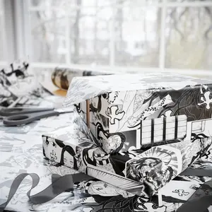 Cute Demon Slayer Nezuko of Kimetsu no Yaiba in Black and White Manga Wrapping Papers | Gift for him and her, Neutral | Anime, Weeaboo