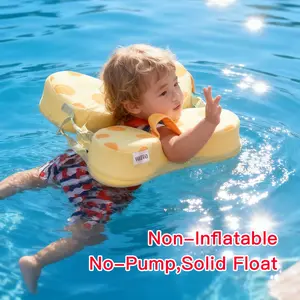 Butterfly Design Kids Swim Ring 1-6 Years Old, Non-Inflatable Cute Baby Underarm Float with Safety Belt Swimming Aid