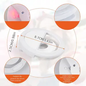 2/3 Portable USB Ring Selfie Lights, Suitable for iPhone, Clip On Light 38 LED Selfie Ring Light Video Conference Lighting, 3-speed Adjustable Light, Natural Light, Universal, Presenting The Most Perfect Skin Condition, Very Suitable for Makeup
