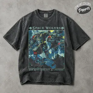 Warhammer 40K Space Wolves Shirt, Space Marine Graphic Tee, Grimdark Viking Gamer Shirt