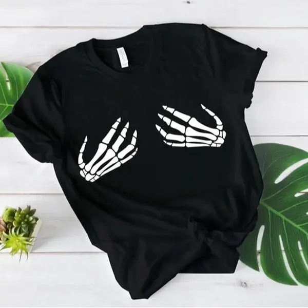 Skeleton Hand Shirt, Hand Bra Shirt, Halloween Shirt, Pastel Goth, Funny Halloween Shirt, Halloween Party, Trick or Treat Shirt