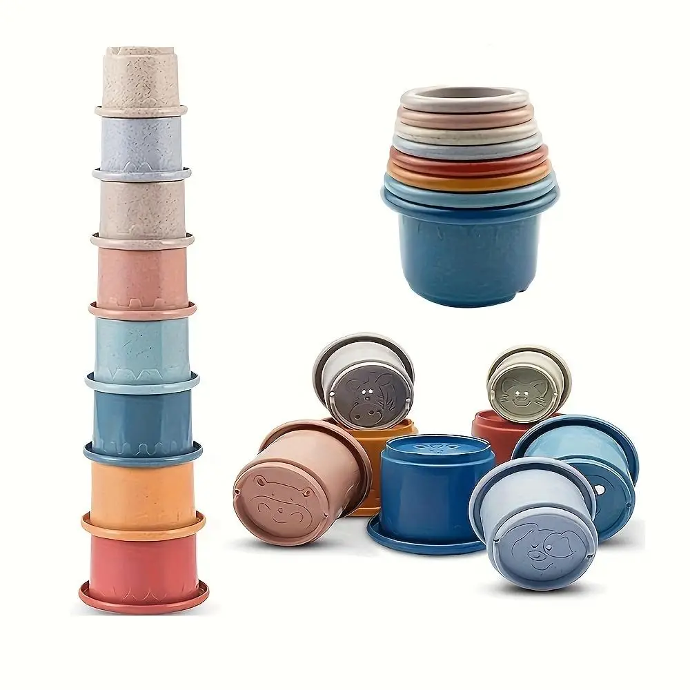 Baby Stackable Cup Toy Set, 8 Counts/set Colorful Stacking Cup Toys, Early Education & Smart Toy for Boys & Girls, Birthday Gift, Twiddling Toys Baby