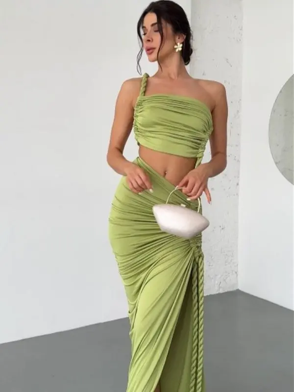 Fashion Statement Twist Knot Top Fitted High Slit Maxi Skirt Dress Women's Summer Outfit Bralette Clothes - TikTok Shop Fashion Statement Twist Knot Top Fitted High Slit Maxi Skirt Dress Women's Summer Outfit Bralette Clothes - TikTok Shop