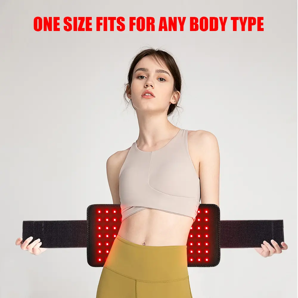 15.75in Adjustable Red Light Therapy Belt - 660nm 850nm Wearable Infrared Therapy Device, Deep Near Infrared Pad with Timer, Relaxes Muscles for Back/Shoulder Multiple Areas, Usb Powered