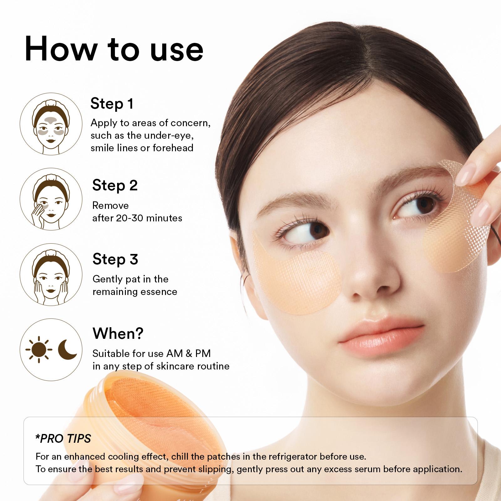 [Abib official]  Glutathione Kojic Acid Eye Patch(60 patches) | Easy Under Eye Care for hyperpigmentation, dull & tired eyes, under-eye discoloration, dark circles | Glutathione, Kojic Acid & Tumeric, Ceramide, Vitamin C & Nicacinamide