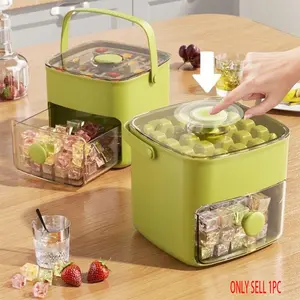 Press-type Ice Bucket Set, 1 Set 48-grid Ice Cube Tray with Lid & Storage Box & Ice Tongs, Bar Utensils for Whiskey, Cocktail, DIY Bar Tools, Ice Cubes Maker, Home Bar Accessories