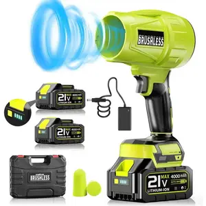 Leaf Blower Cordless with  and Charger,580000RPM Lightweight Mini Leaf Blower,21V Handheld Electric Blower with 2x4.0Ah  &  Charger,Turbo Jet Blower for Lawn,Yard,Garage