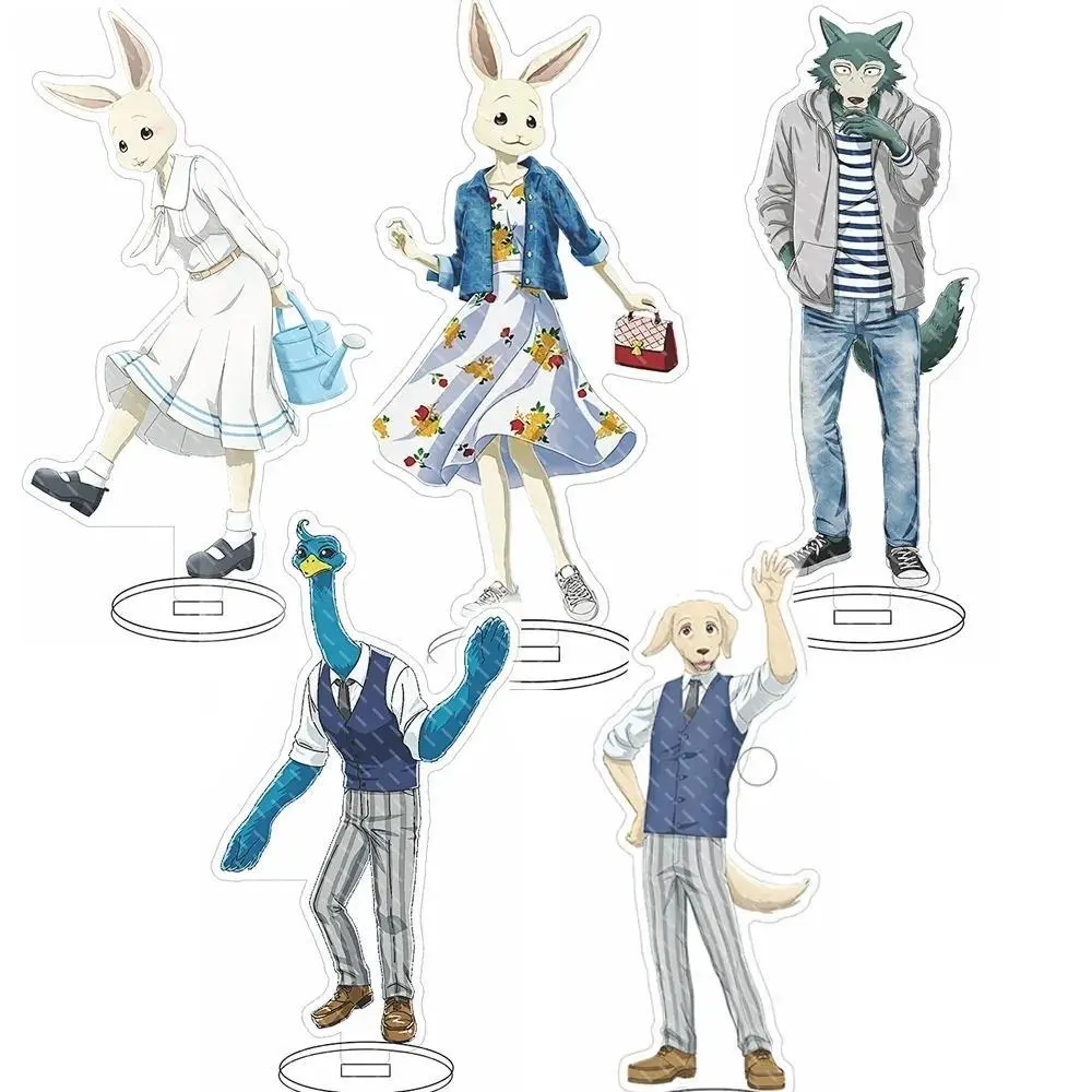 BEASTARS Double-Sided Acrylic Standing Sign Figure - Legoshi, Louis, Haru Character Model, Desk Decor, Room Decor, Stress Relief Toy Gift for Anime Fans