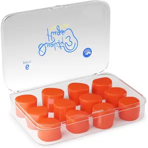 6 Pair Quality Silicone Ear Plugs Noise Cancelling Moldable for Swimming Surfing Bathing Water Skiing Snoring Sleeping Sound Blocking Gel Wax Ear Plugs for Kids Adults