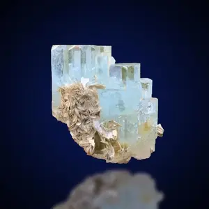 Natural Sky blue Aquamarine crystal bunch with mica , 125 gram