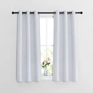 NICETOWN White Room Darkening Curtain Panels - Triple Weave Thermal Insulated Decorative Grommet 50% Light Blocking Window Curtains for Bedroom/Kitchen (Set of 2， W37 x L48)