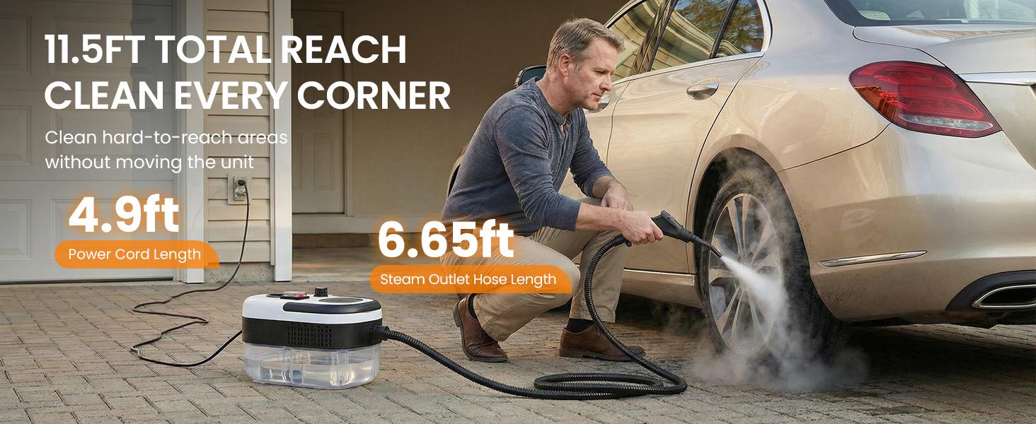 EasyWox Handheld Pressurized Steam Cleaner, Handheld High Temp Portable Cleaning,Multipurpose Steamer for Home Use, Pressurized Steamer for Cleaning Floor, Upholstery EasyWox Handheld Pressurized Steam Cleaner, Handheld High Temp Portable Cleaning,Multipurpose Steamer for Home Use, Pressurized Steamer for Cleaning Floor, Upholstery