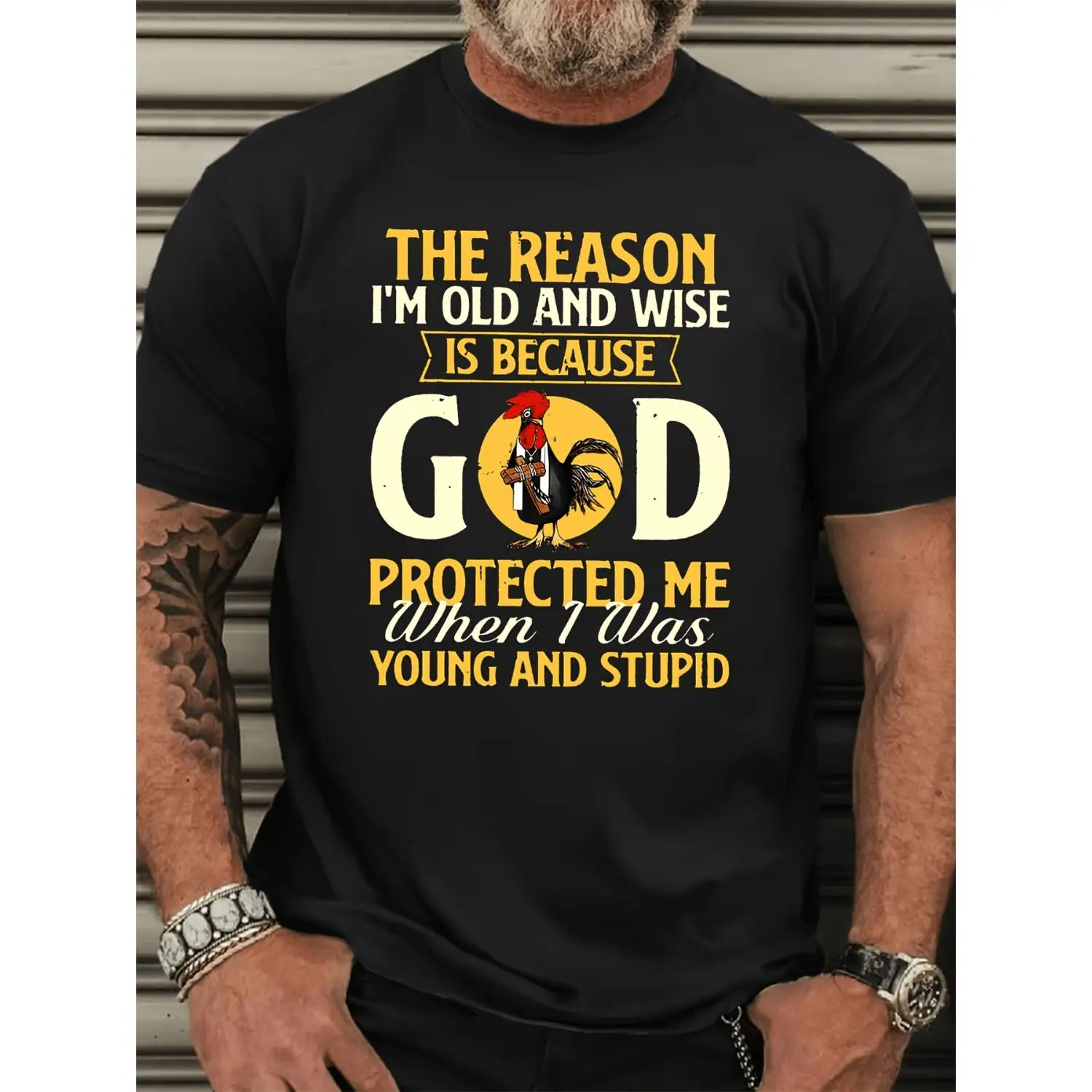 Men's casual retro 100 Cotton breathable T-shirt 180g pure cotton large-sized streetwear pattern printed short sleeved top men's T-shirt short sleeved fitness running and daily wear