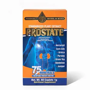 Prostate Support Herbal Supplement – Standardized Plant Extract with Lycopene & 75 Minerals | 60 Caplets