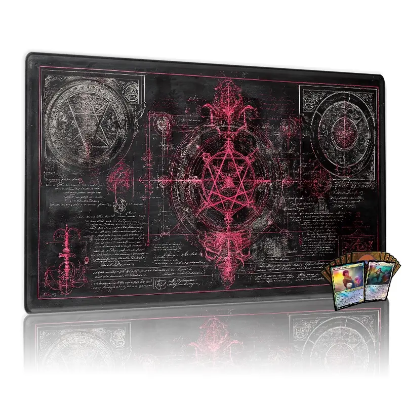 Raccoon in Fiery Chaos MTG Playmat - 12x24in Non-Slip Gaming Mouse
