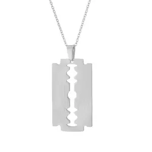 Trendy Stainless Steel Blade Necklace, Men's Hip-hop, Men's and Women's Personalized Titanium Steel Pendant, Punk Style