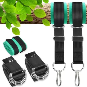 10FT Tree Swing Straps Hanging Kit(2 Pack) - 5000Lbs Break Strength - Extra Long Swing Hammock Straps with Two Zinc Alloy Carabiners - for All Types of Swings