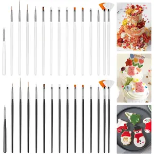 30PCS Food Safe Paint Brushes - Professional Cake Decorating Tools Kit for Cookies, Cupcakes & Fondant Cookie Decorating Supplies