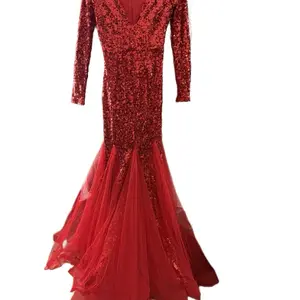 Red Sequin Mermaid Dress Size Xsmall for Elegant Events