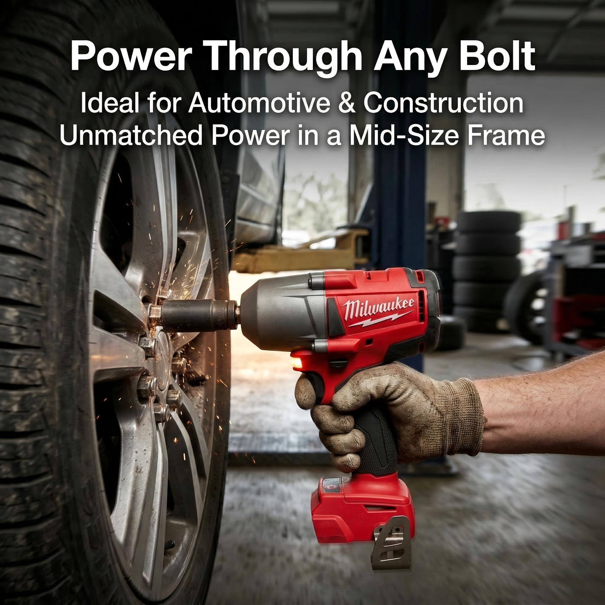 Milwaukee M18 FMTIWF12 18V Impact Wrench For Automotive Repair And Heavy Equipment With 900Nm High Torque Output Multi-Function Electrician Tool Set